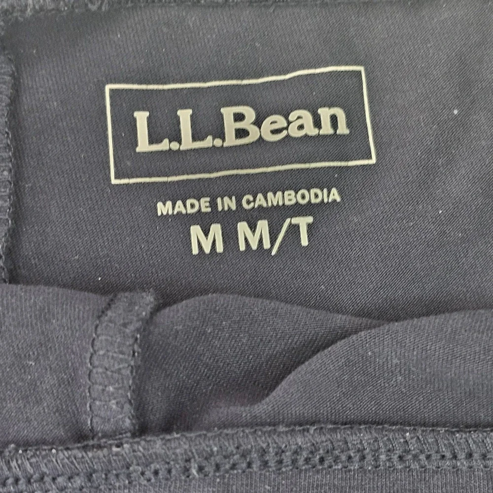 LL Bean Womens Black High Rise Full Length Leggings Size Medium Tall‎ M T